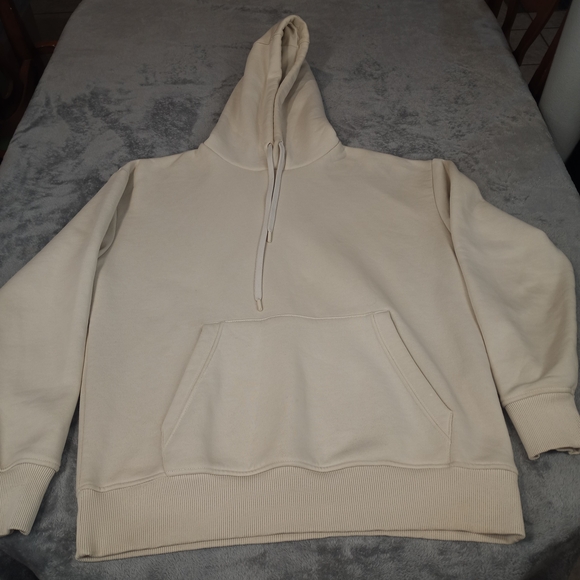 Zara Men's Pullover Ivory Cream Large Hoodie - Picture 3 of 15